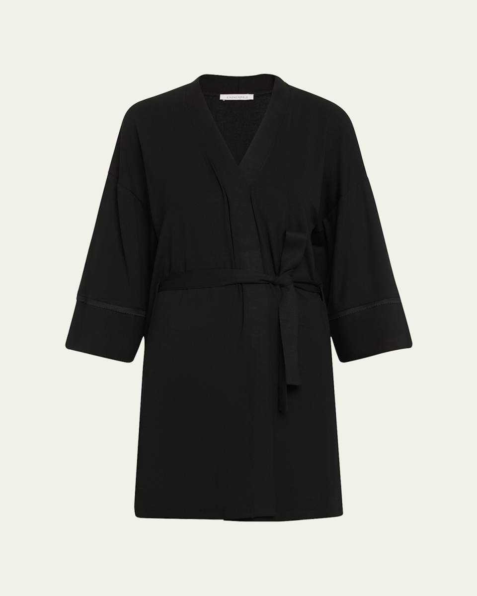 Aurore Lace-Trim Kimono Robe